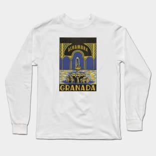 Andalucia Granada Spain Vintage Alhambra Long Sleeve T-Shirt